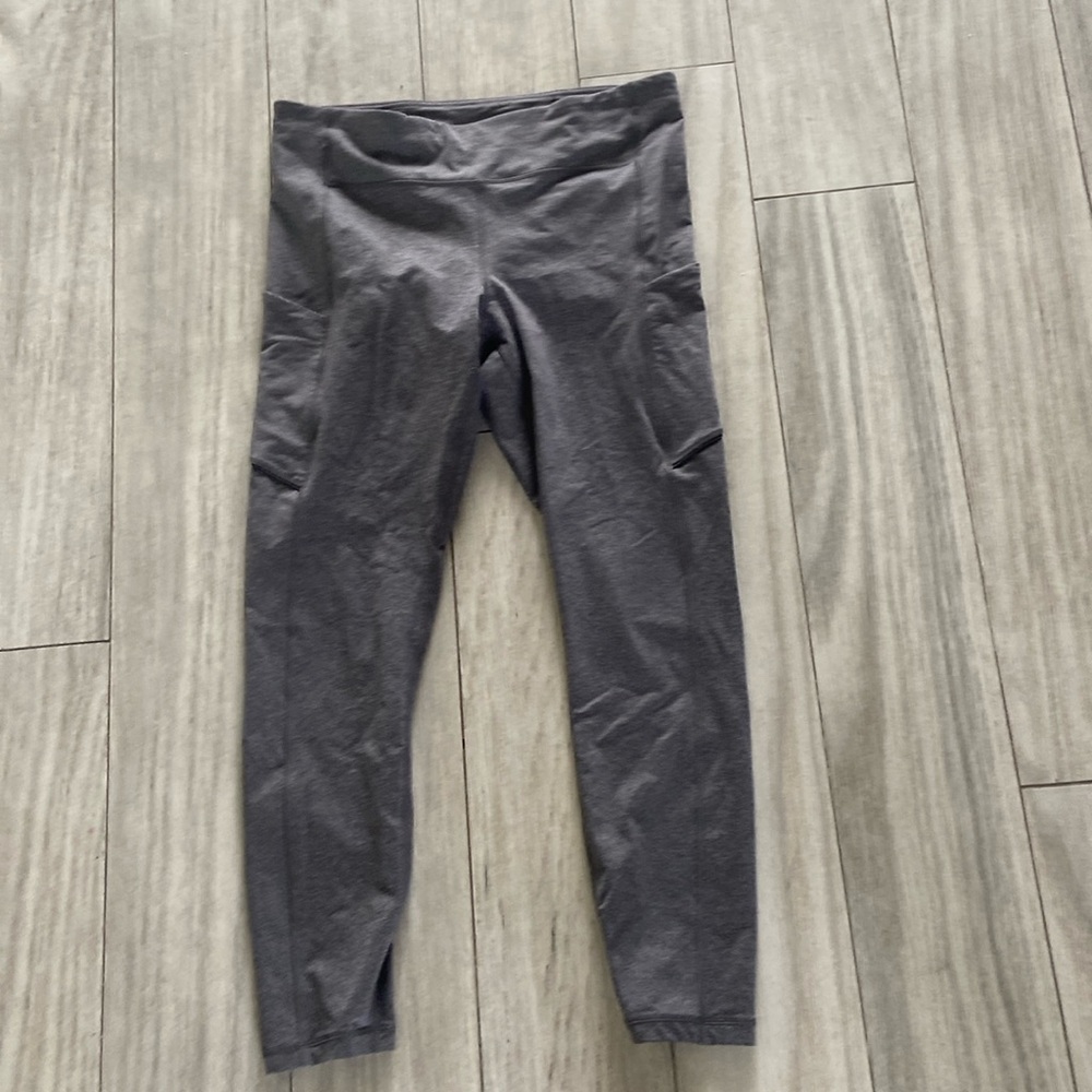 Gray Lululemon workout pants with pockets.  No tag.  I cut it out